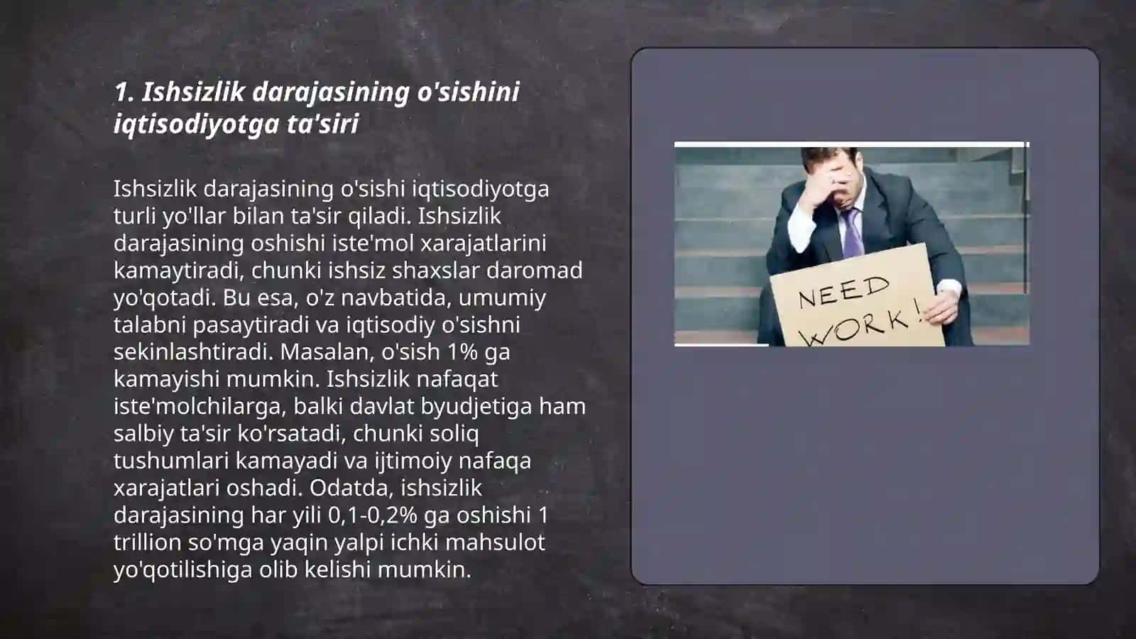 Ishsizlikning iqtisodiyotga ta'siri 3