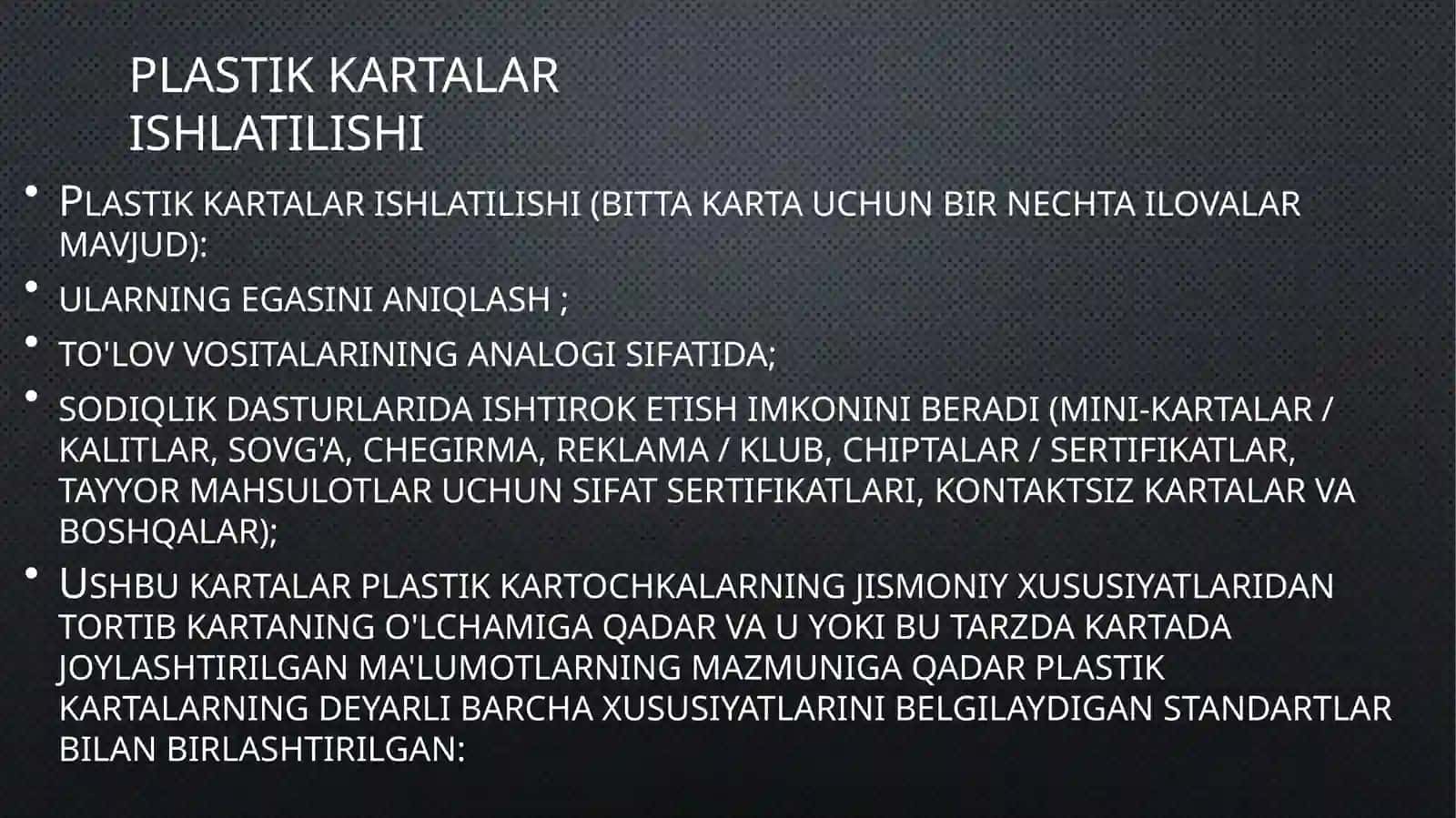 plastic kartalarning rivojlanish tarixi va O’zbekistonda ularning rivojlanishi 3