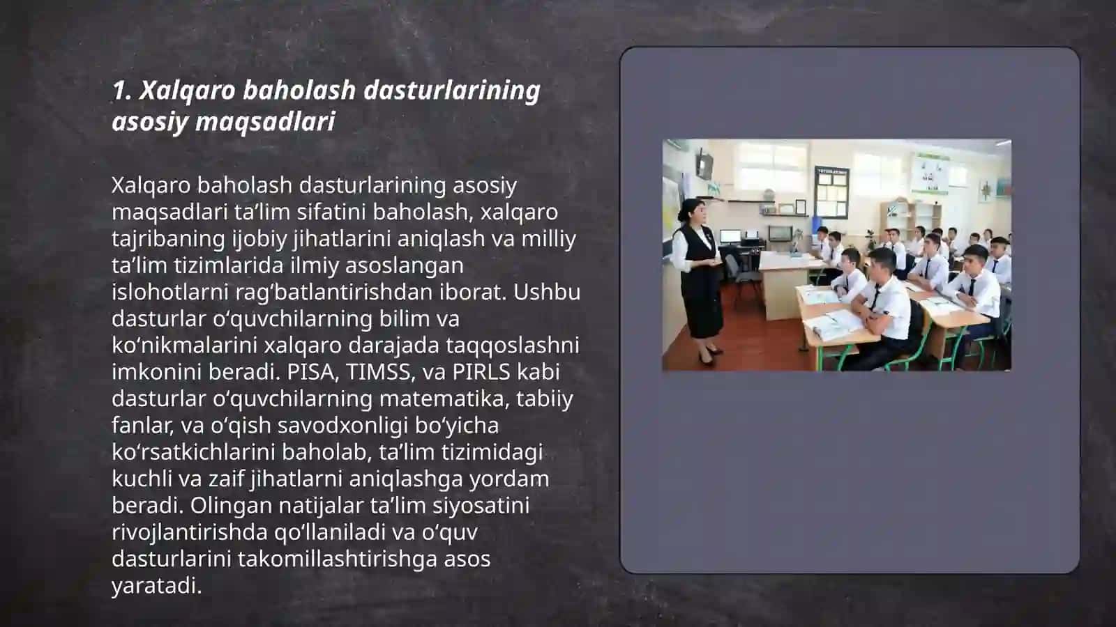 Xalqoro baholash dasturlarining maqsadi, mazmun sohalari hamda topshiriqlari, ularni baholash mezonlari 3