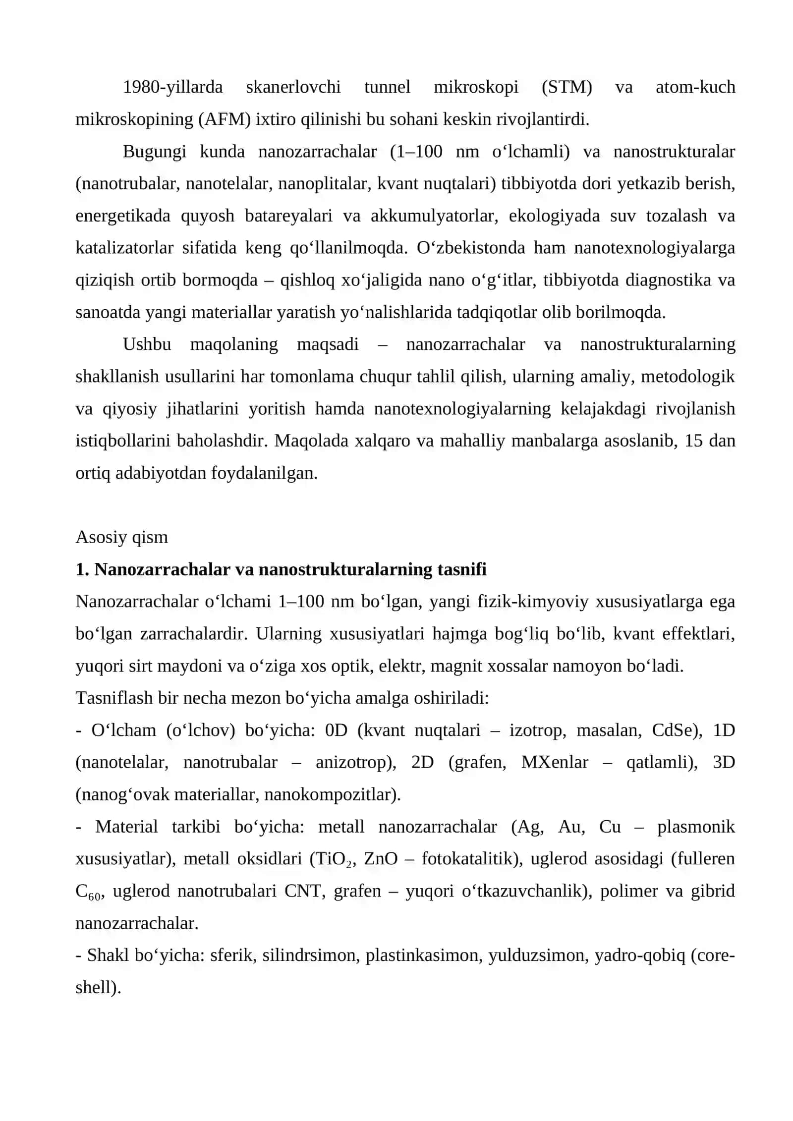 Nanozarrachalar va nanostrukturalarning shakllanish usullari va nanotexnologiyalar 3