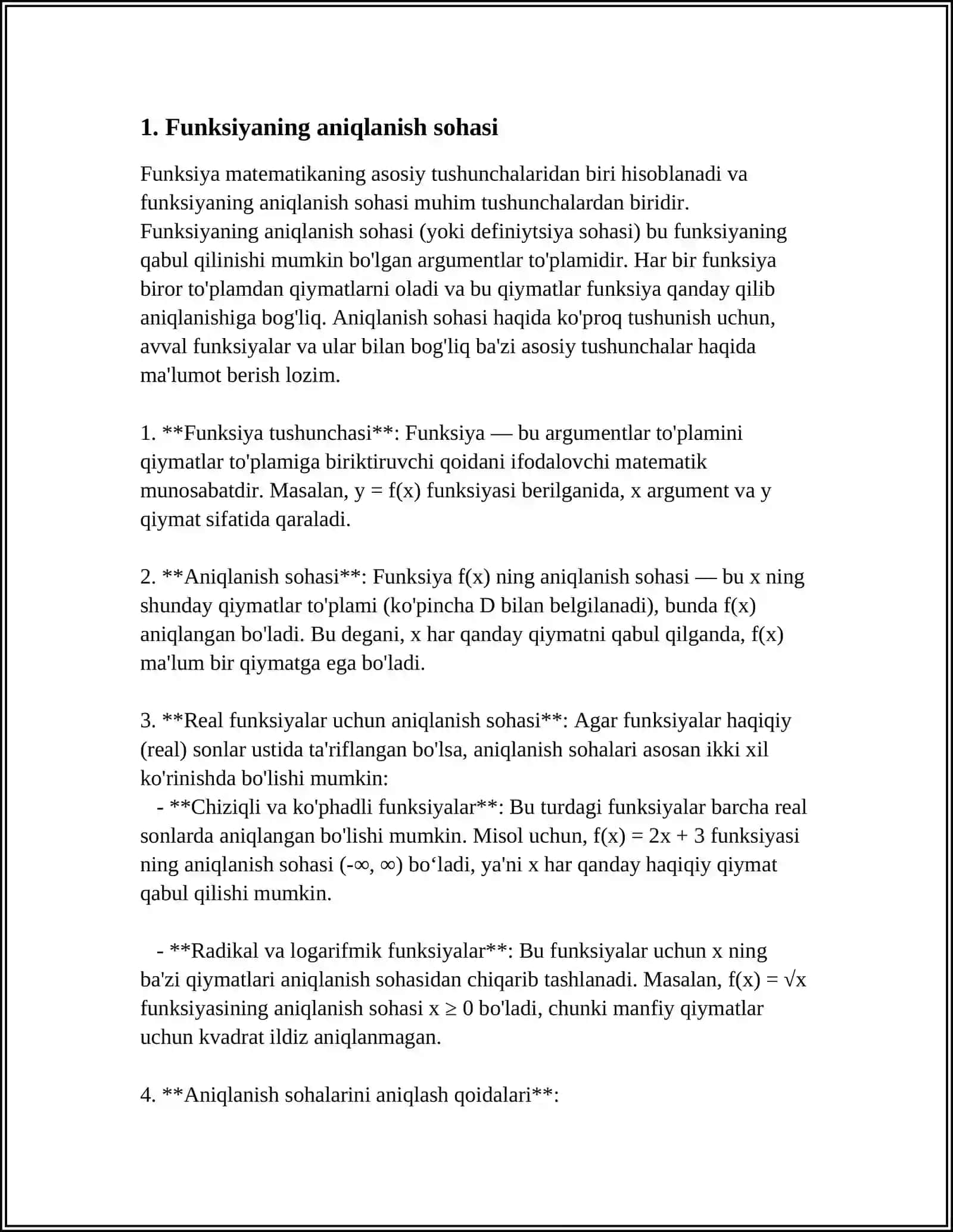 HOSILA YORDAMIDA FUNKSIYANING MONOTONLIKKA TEKSHIRISH 3