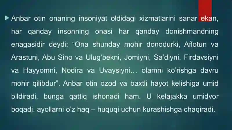 Anbar Otinning Pedagogik Fikrlari. Munavvar Qori Abdurashidxonovning pedagogik qarashlari 3