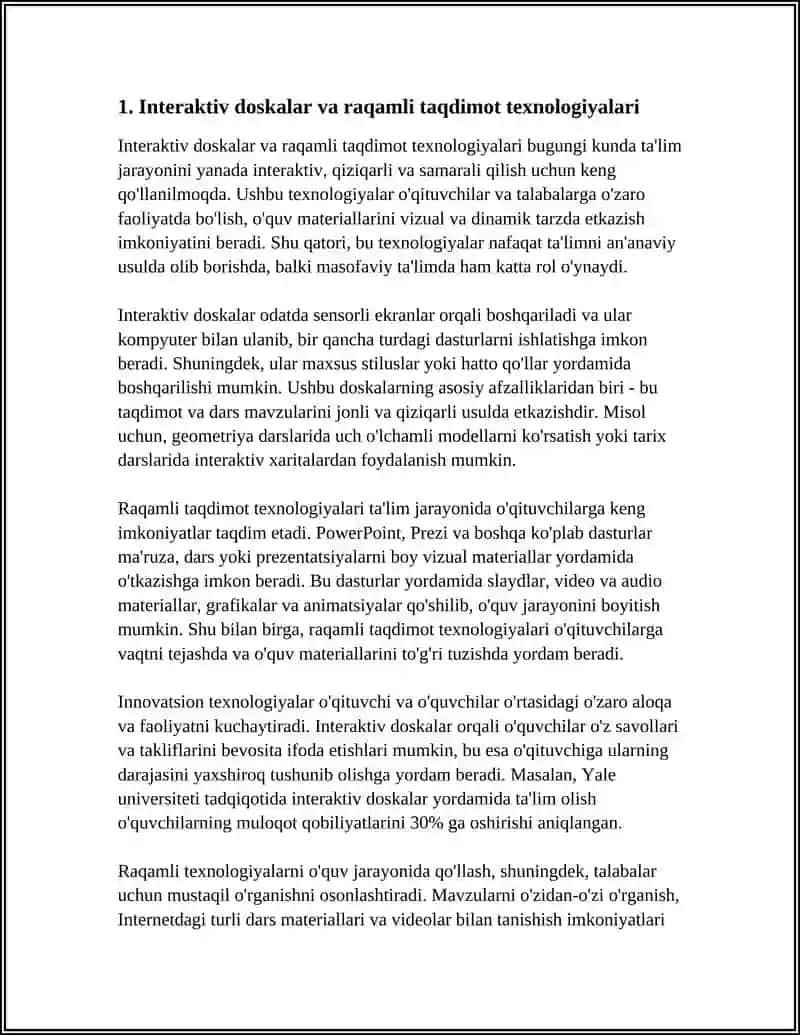 Interaktiv doskalar va raqamli taqdimot texnologiyalari 3
