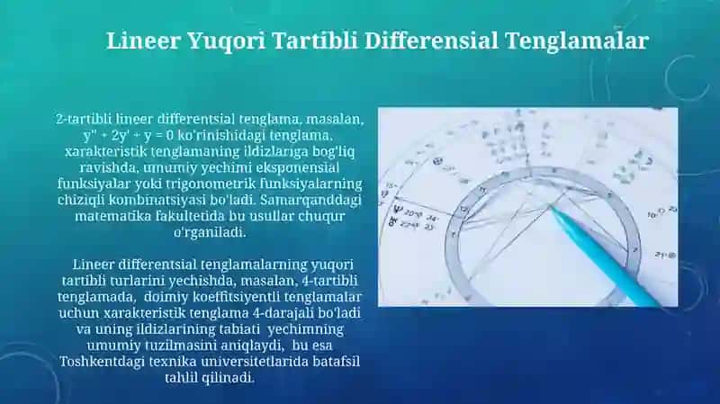 Yuqori Tartibli Differensial Tenglamalar 3