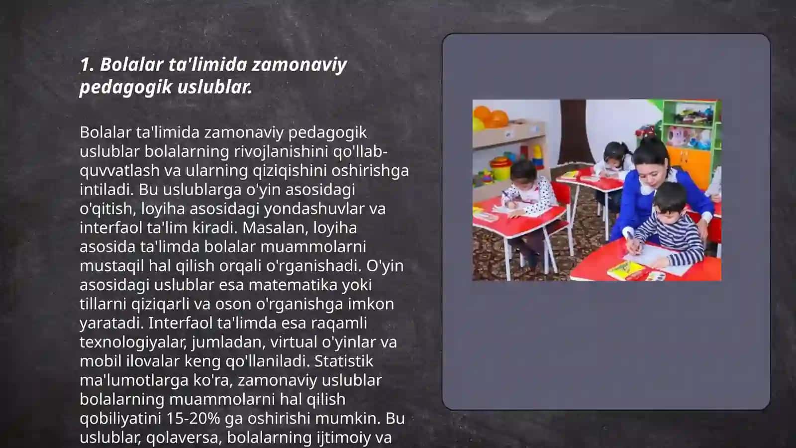 Bolalar ta'limida zamonaviy pedagogik uslublar 3