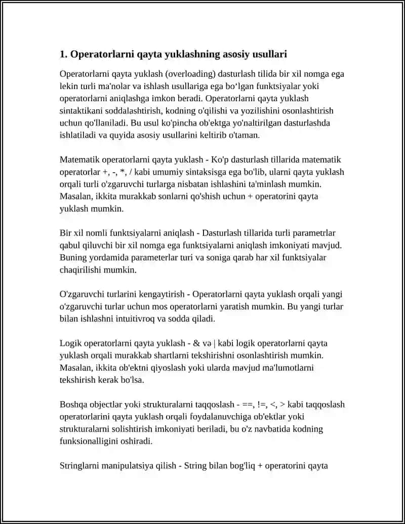 OPERATORLARNI QAYTA YUKLASH 3