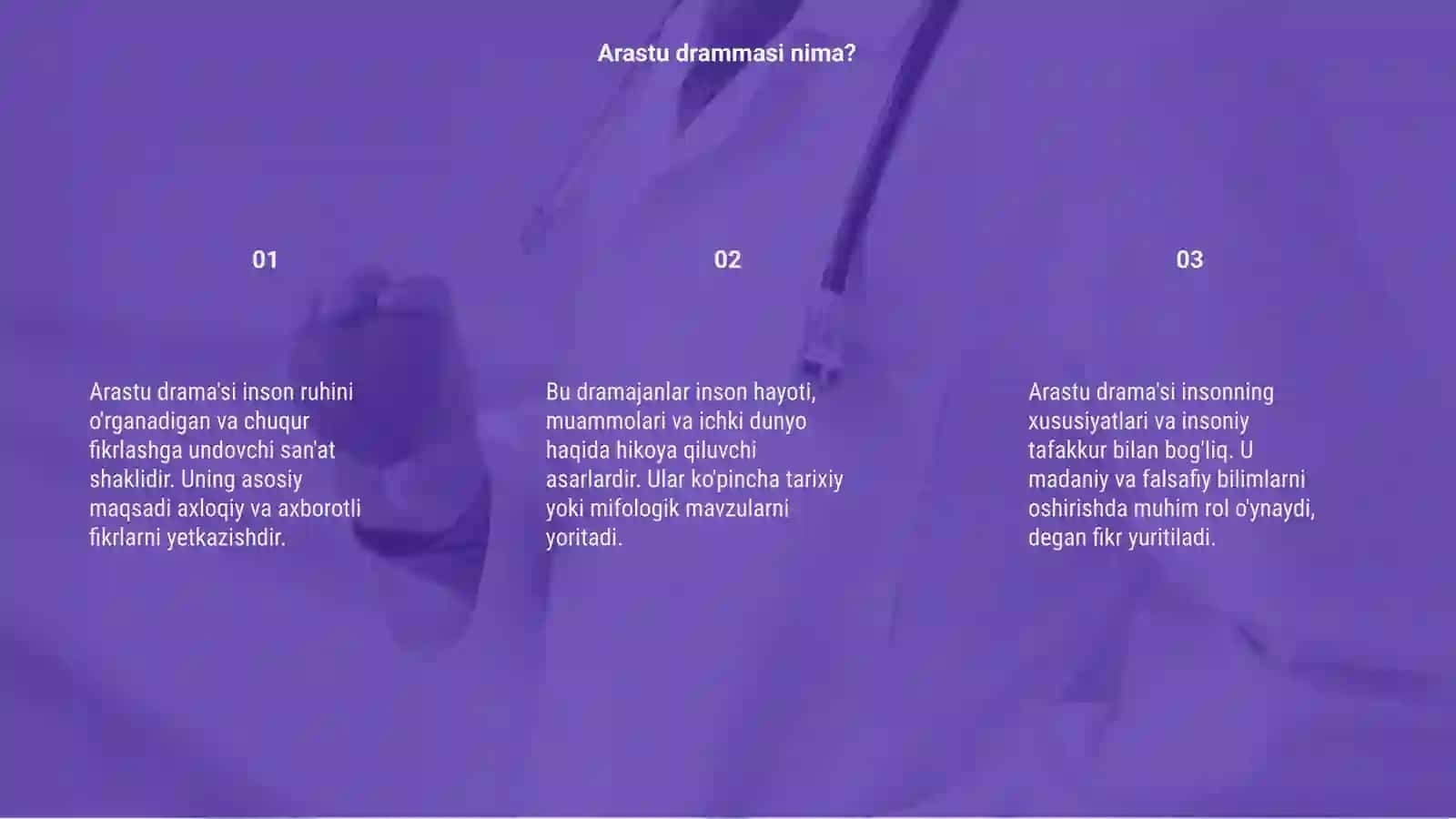 Arastu drammasi toʻgʻrisida 3