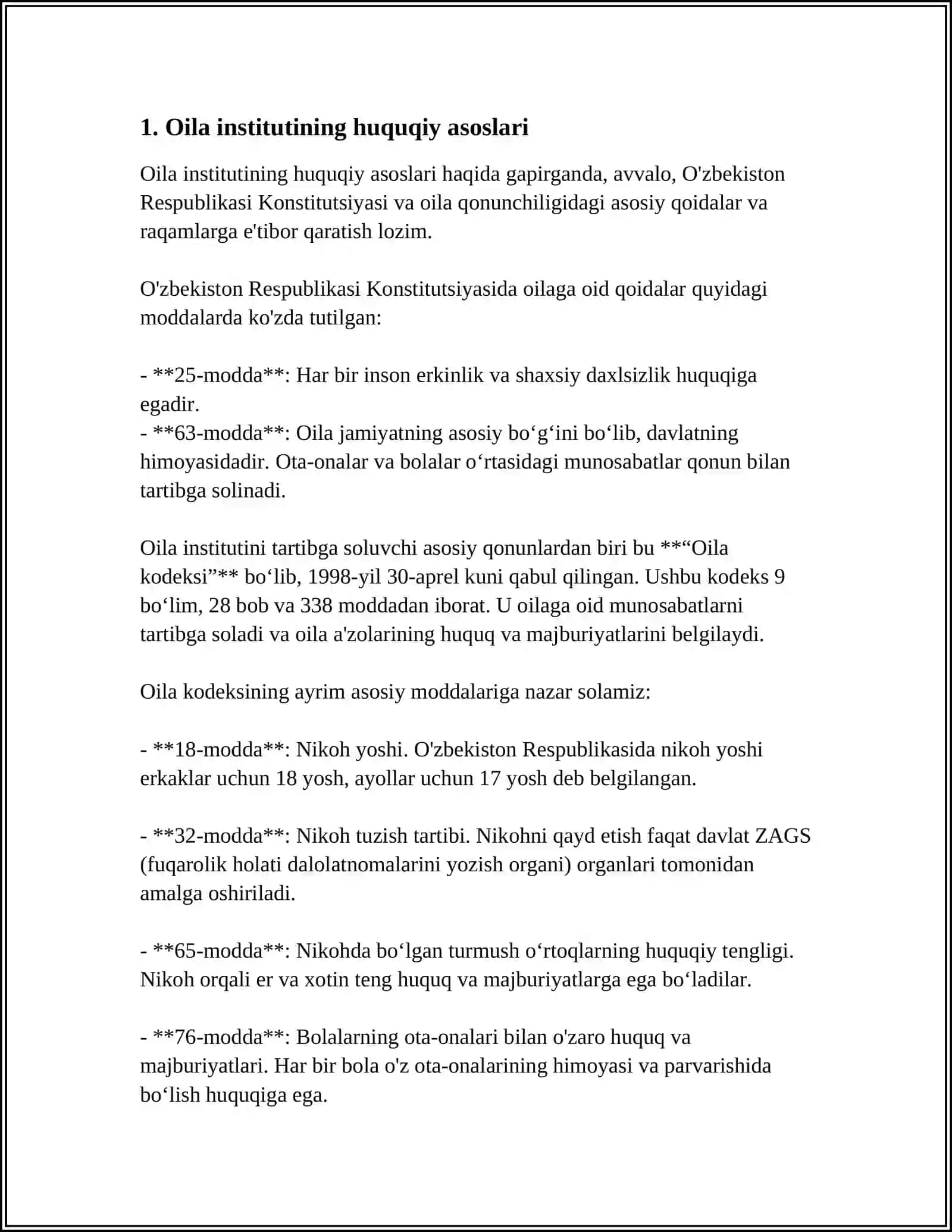 OILA,BOLALAR VA YOSHLARGA OID KONSTITUTSIYAVIY HUQUQIY ASOSLARI 3