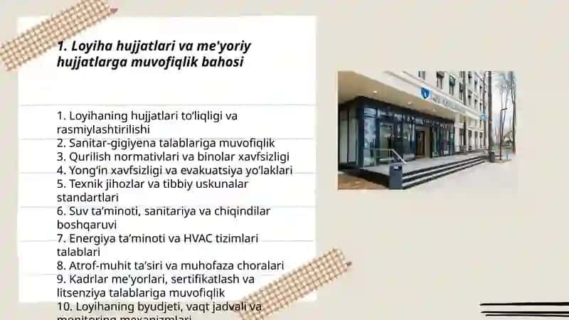 Loyiha materiallari boʻyicha davolash-profilaktika muassasalarini baholash 3