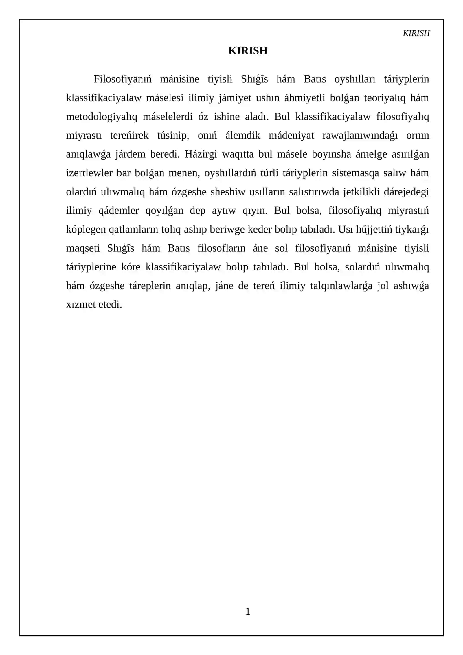 Filosofiyanıń mánisine tiyisli Shıģîs hám Batıs oyshılları táriyplerin klassifikaciyalaw 3