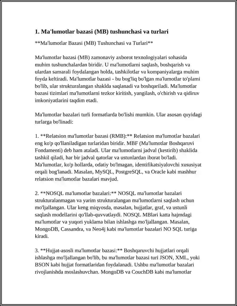 Ma'lumotlar Bazasi (MB) Tushunchasi va Turlari 3
