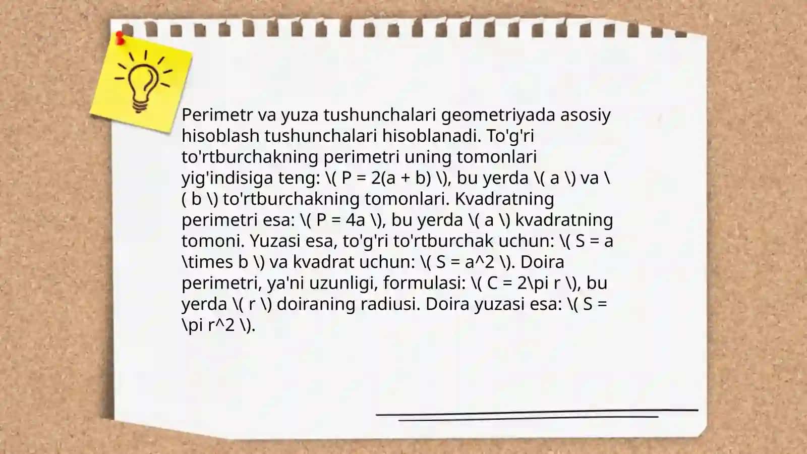 Perimetr va yuza tushunchalarini o'rgatish metodikasi 3