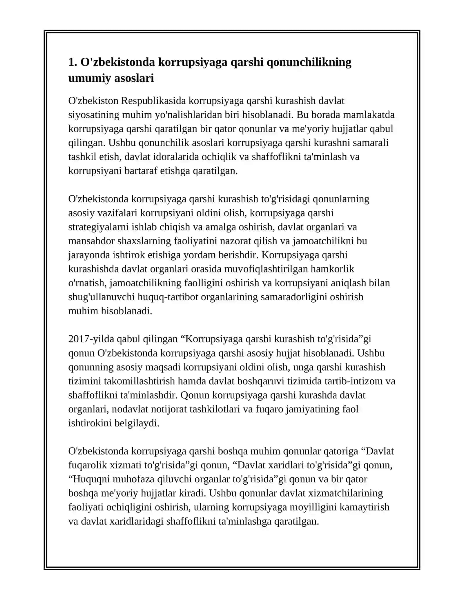 KORUPSIYAGA QARSHI KURASHISH OZBEKISTON RESPUBLIKASI QONUNCHILIGIDA 3