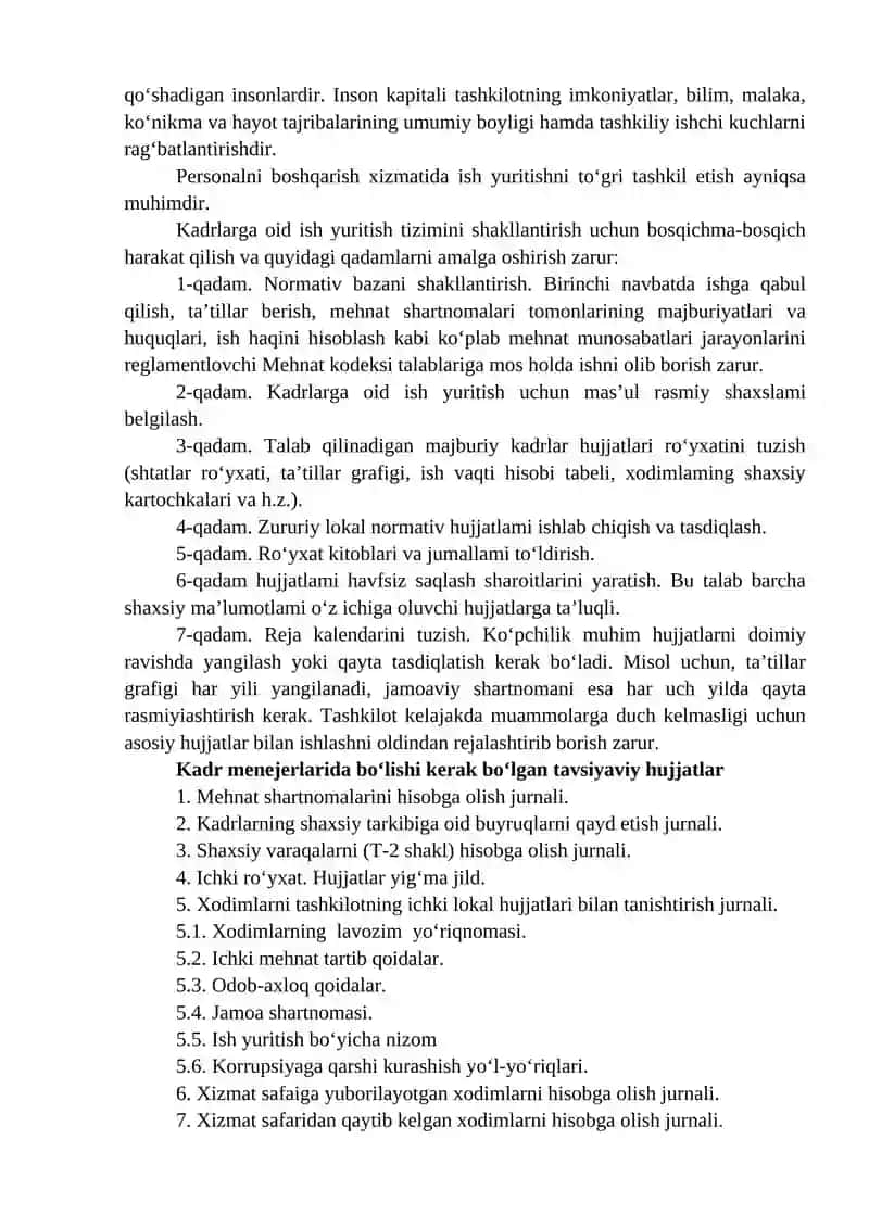 Umumiy o‘rta ta‘lim tizimida kadrlarga oid hujjatlarning yuritilishi 3