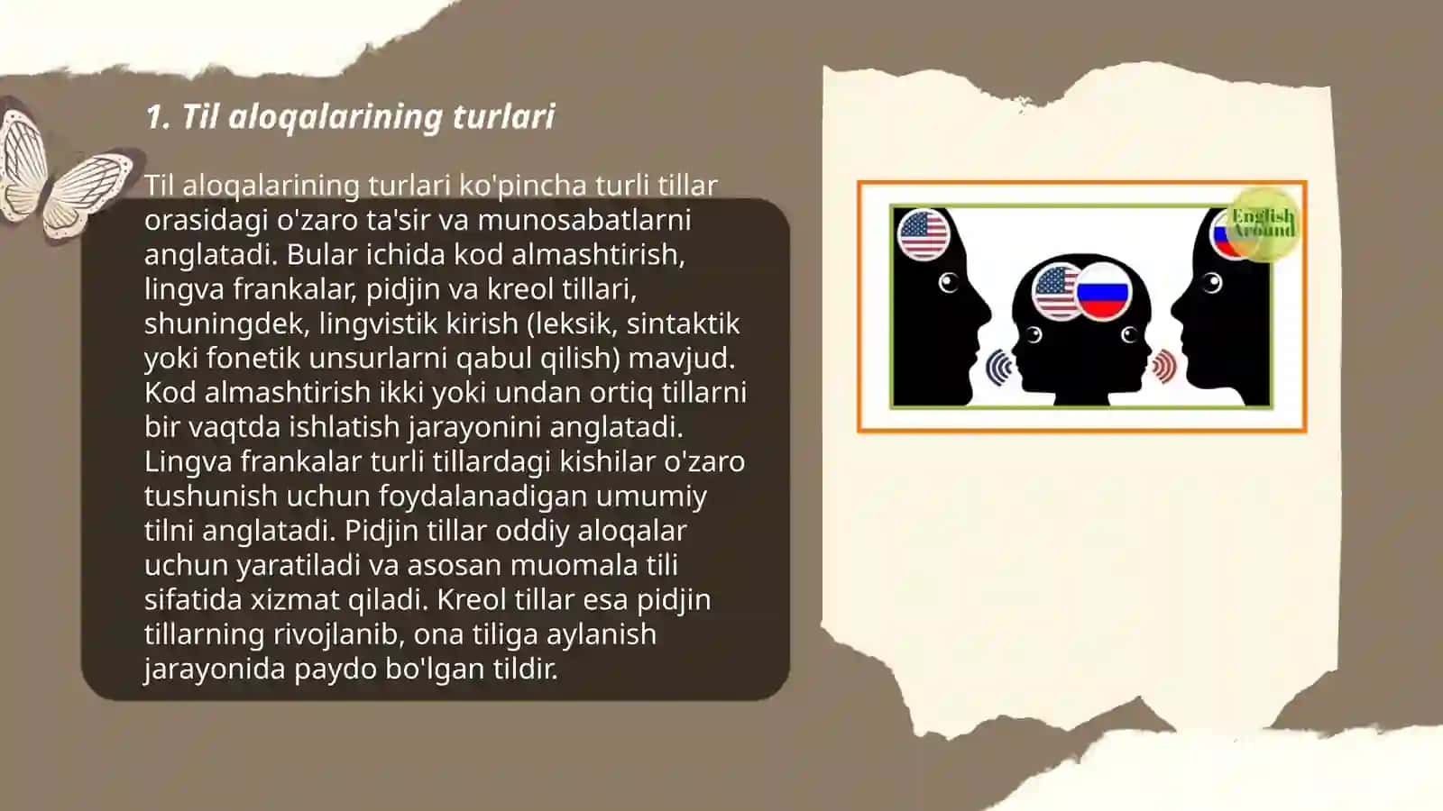 Til aloqalari. Bilingvizm va interferensiya 3