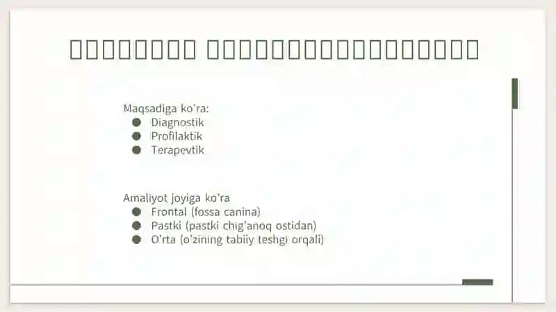 Yuqori jag’ bo’shlig’ini punksiyasi 3