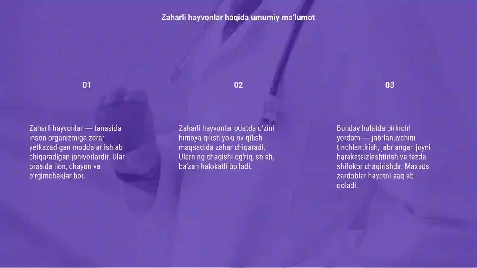 Zaharli hayvonlar haqida umumiy maʼlumot 3