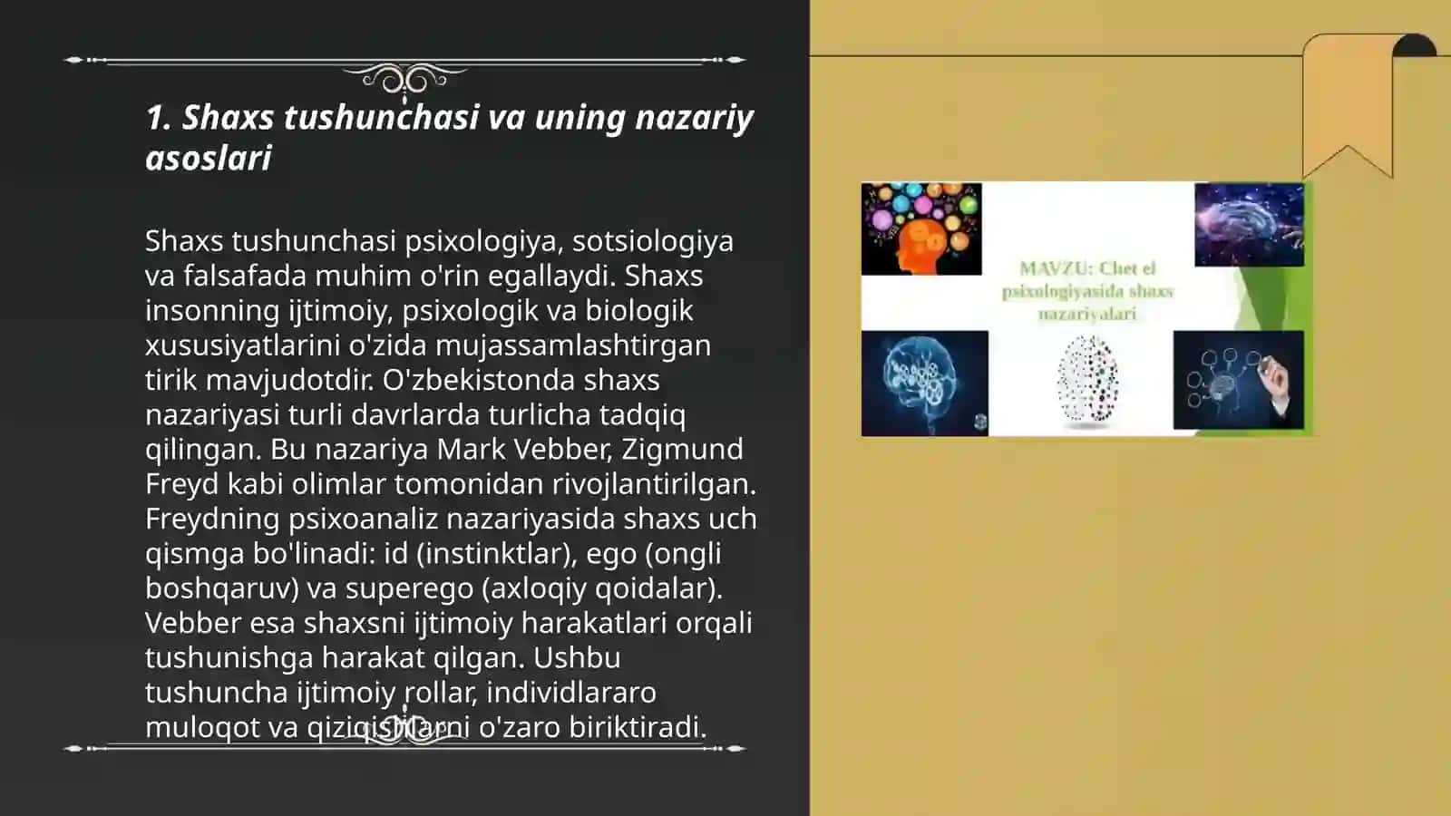 Chet el psixologiyasida shaxs nazariyasi. Endopsixika, ekzopsixika 3