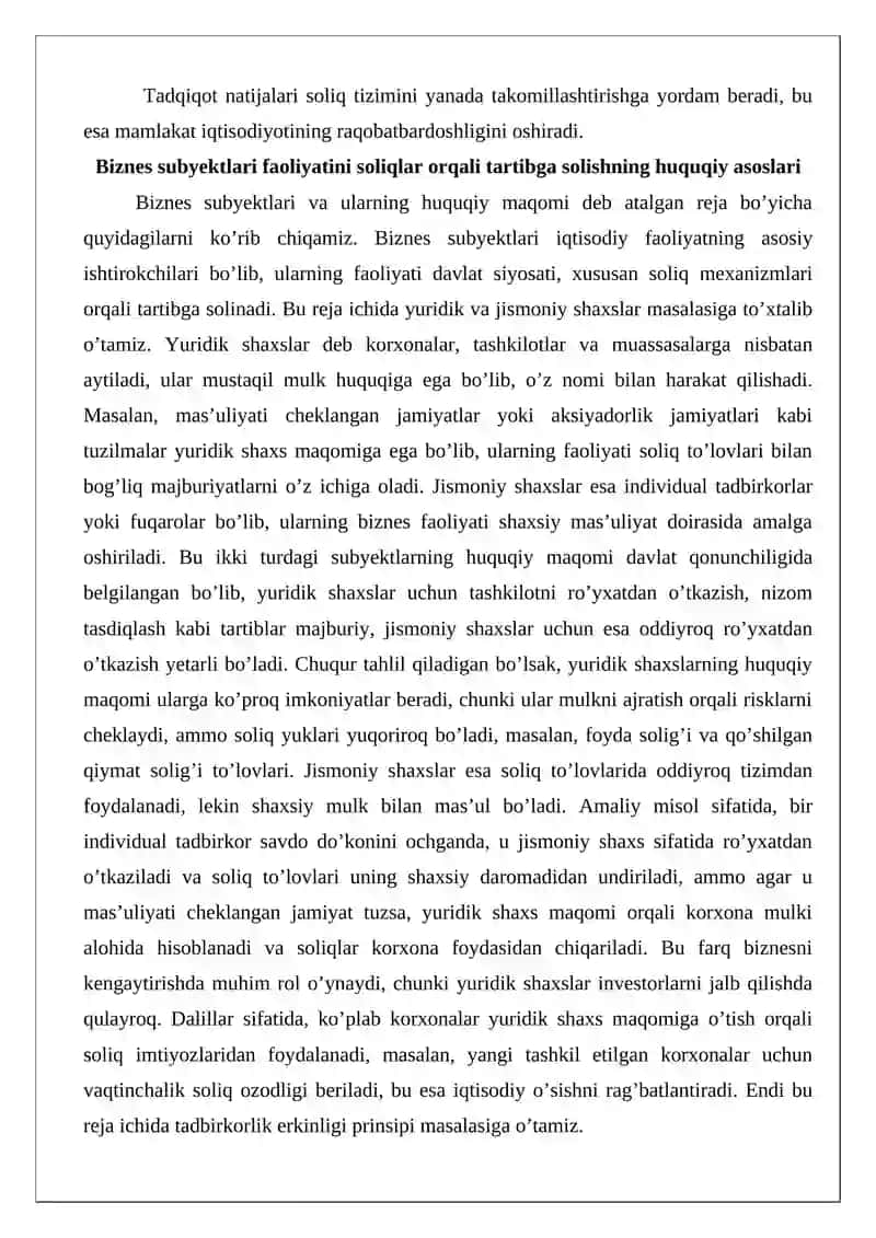 Soliqlar biznes subyektlari faoliyatiga ta'sir qiladi 3