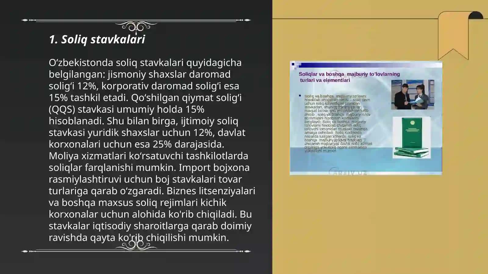 Soliq stavkalari Oʻzbekistonda: yangi ommaviy soliq rejimi 3