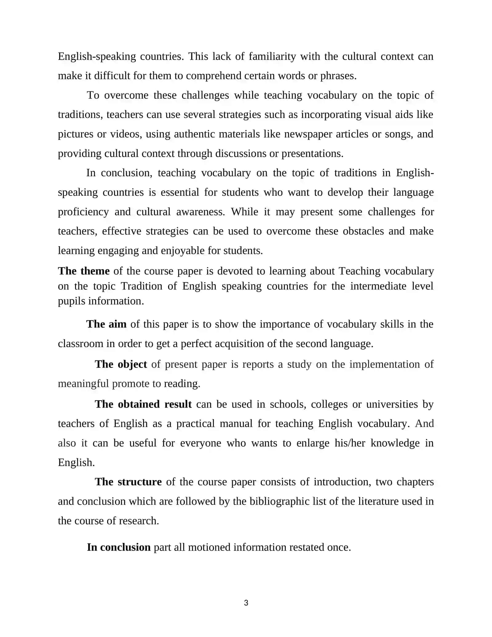 The Importance of Vocabulary Teaching in Language Teaching 3
