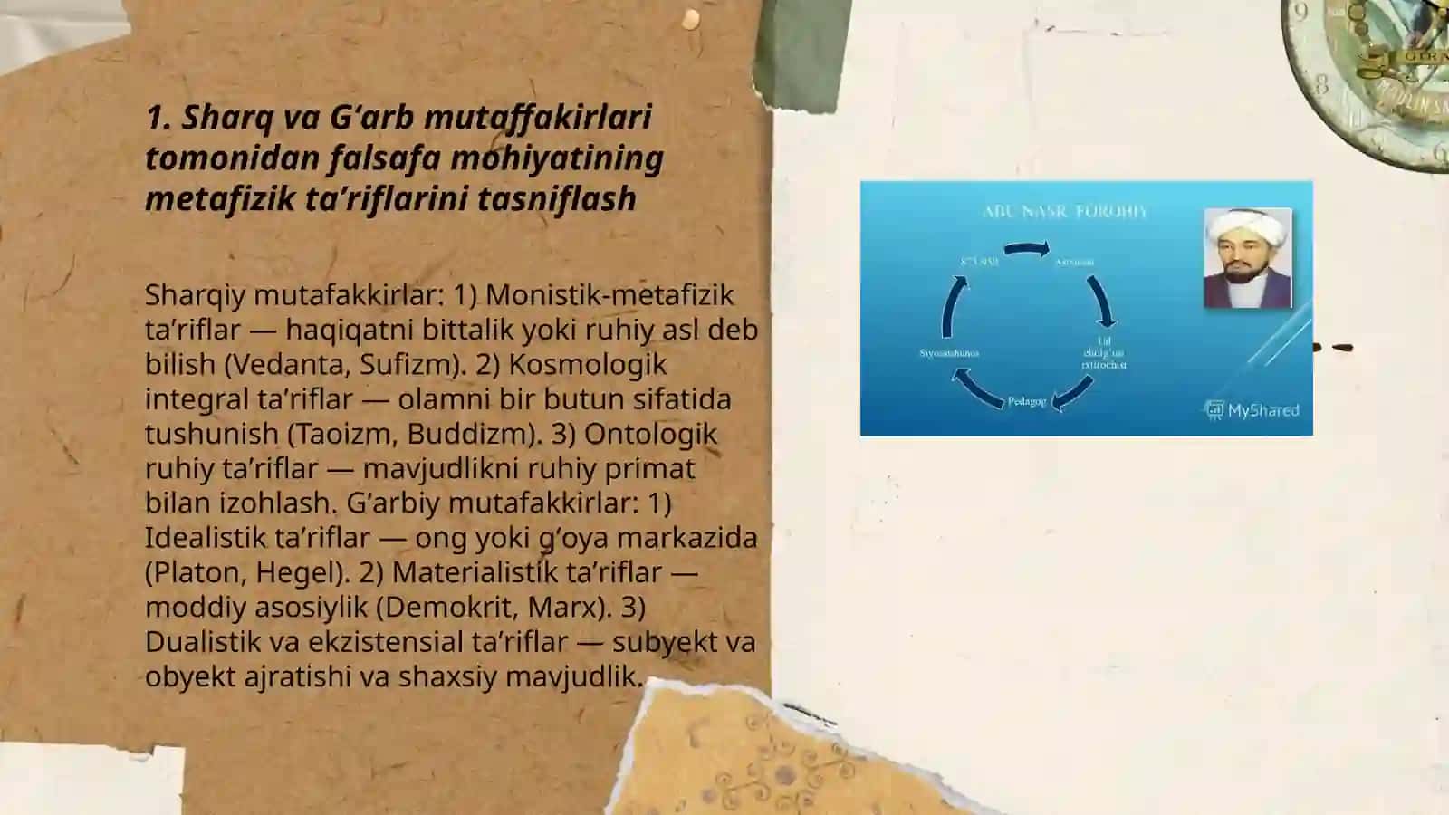Falsafaning mohiyatiga oid Sharq va Gʻarb mutaffakirlari ta’riflarini tasniflash 3