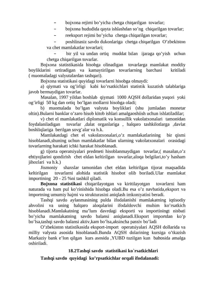 TASHQI IQTISODIY ALOQALAR STATISTIKASI 3