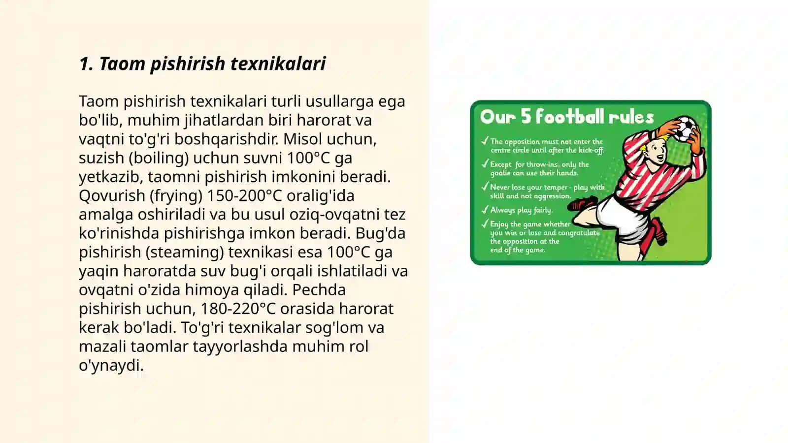 Taom pishirish qoidalari 3