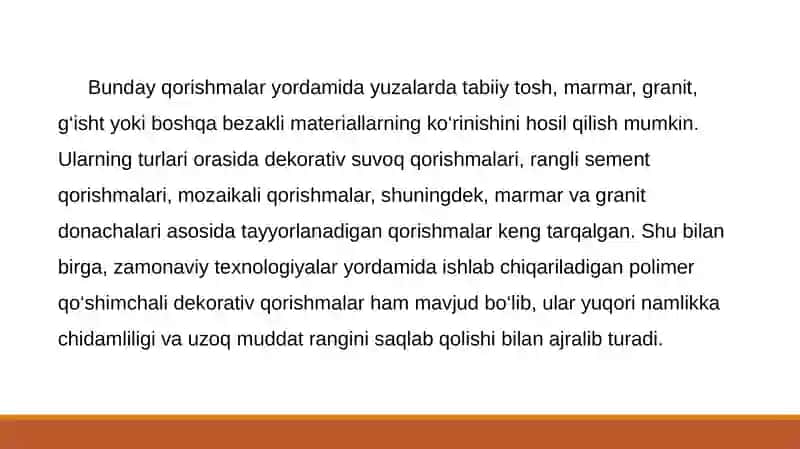 Dekorativ qurilish qorishmalarni ishlab chiqarishda pigment va rangli sementlarni qо‘llash 3
