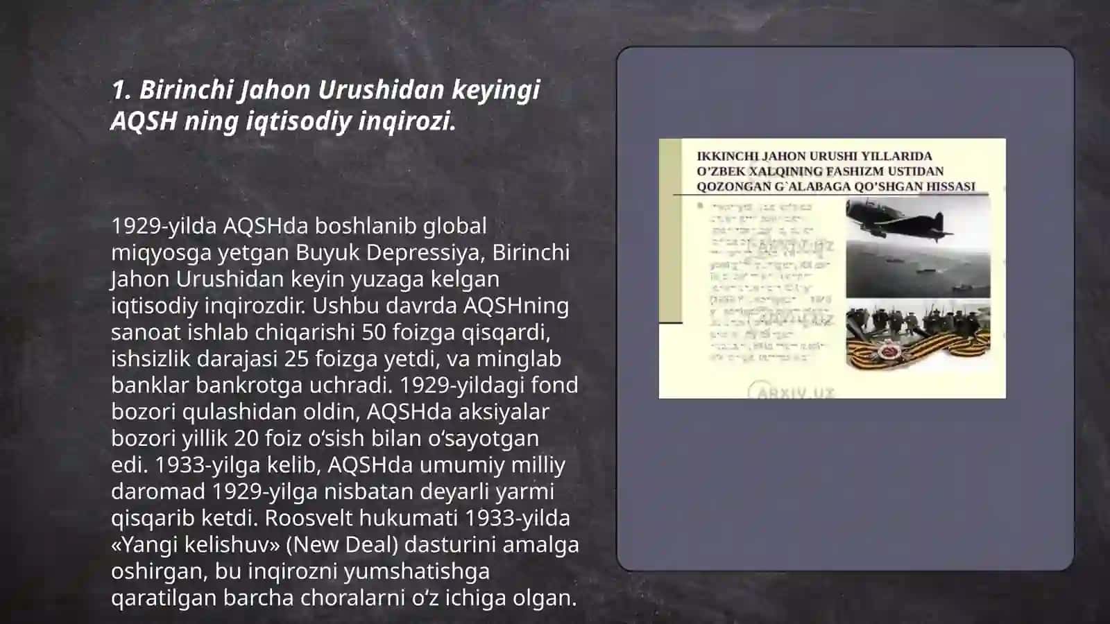 Aqsh va Yevropa davlatlari ikki jahon urushi oralig'ida 3