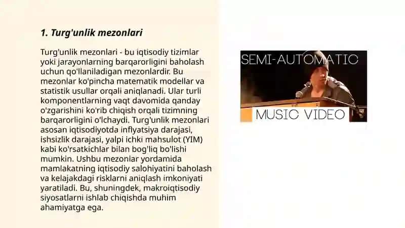 Turg'unlik mezonlari 3