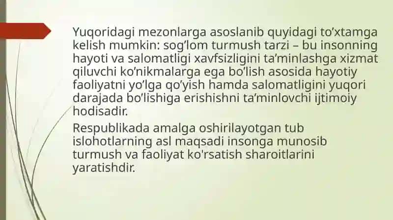 Sog’lom Turmush Tarzi 3