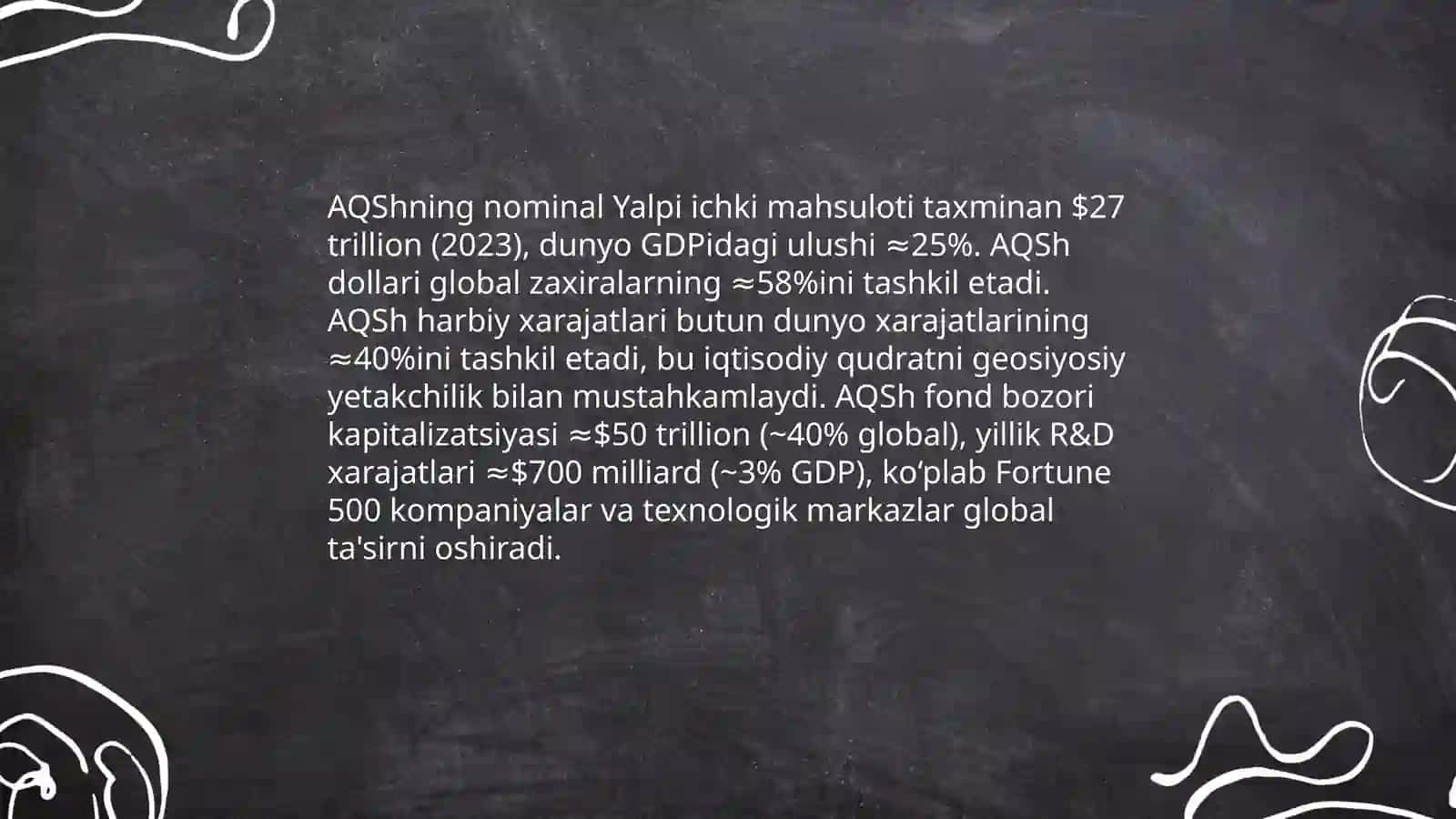 AQShning iqtisodiy qudrati va global yetakchilik 3