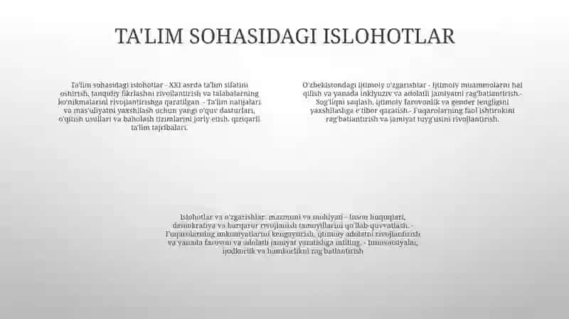 O'Zbekistonda Ijtimoiy Sohada Amalga Oshirilayotgan O'Zgarishlar Mazmun Va Mohiyati 3