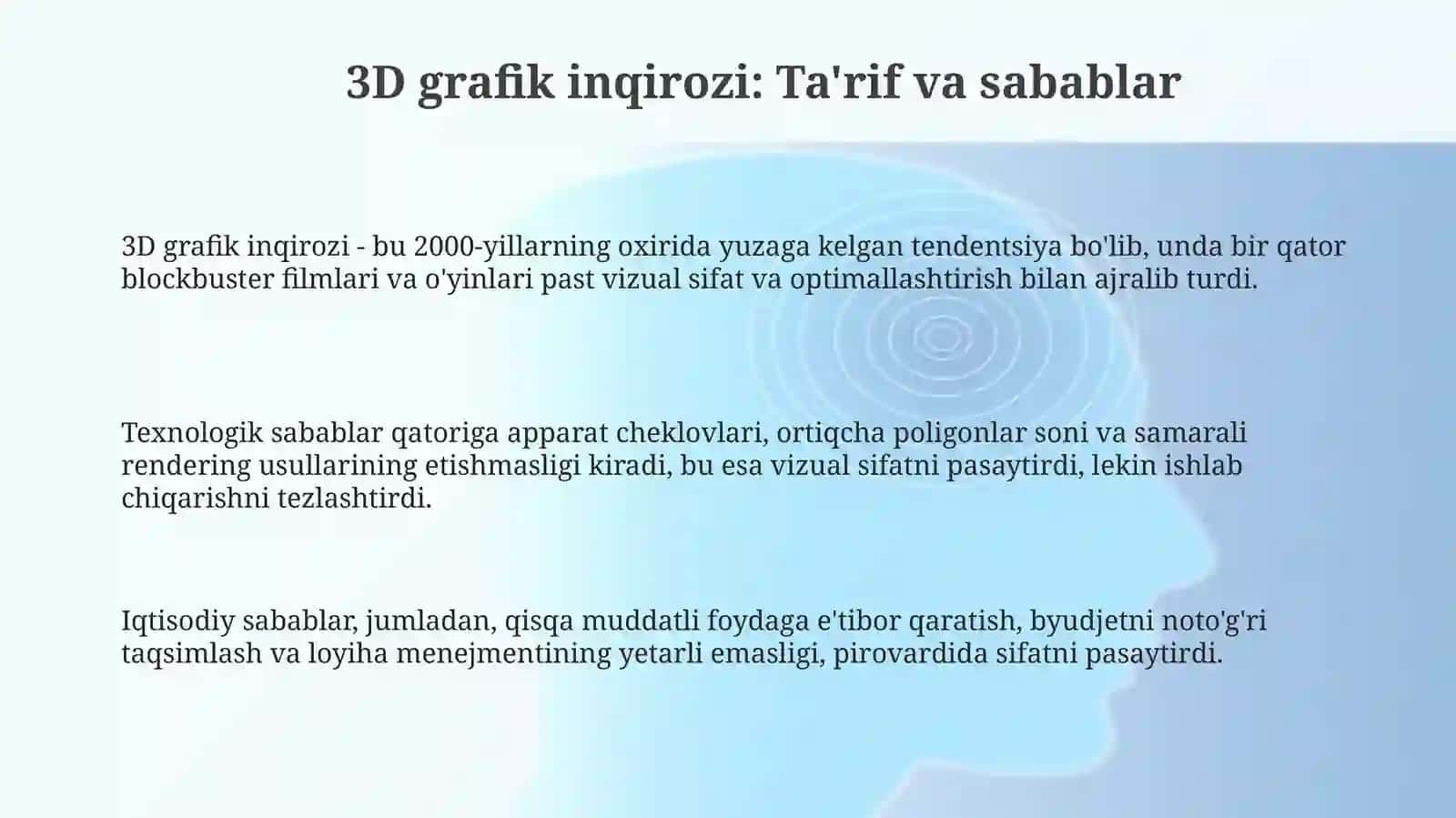 3D girafikaga kirish va uning OAVdagi qo'llanilishi 3