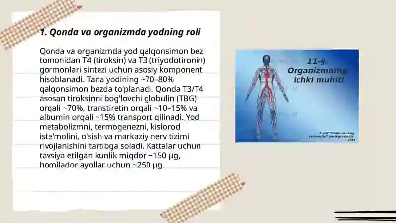 Yodning odam organizmiga ahamiyati 3