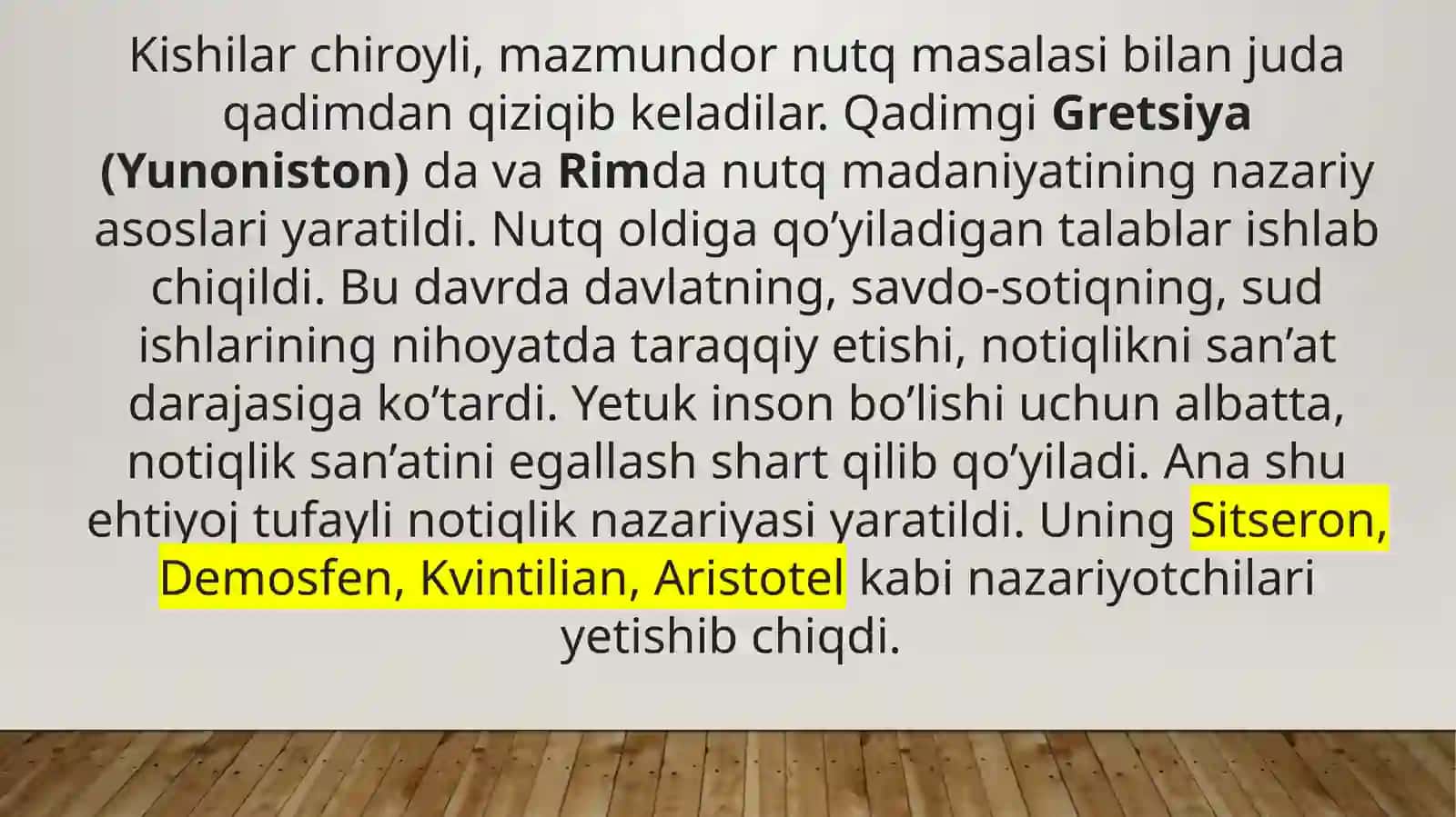 Nutqda Qadimgi Yunoniston va Rim merosining nazariyasi 3