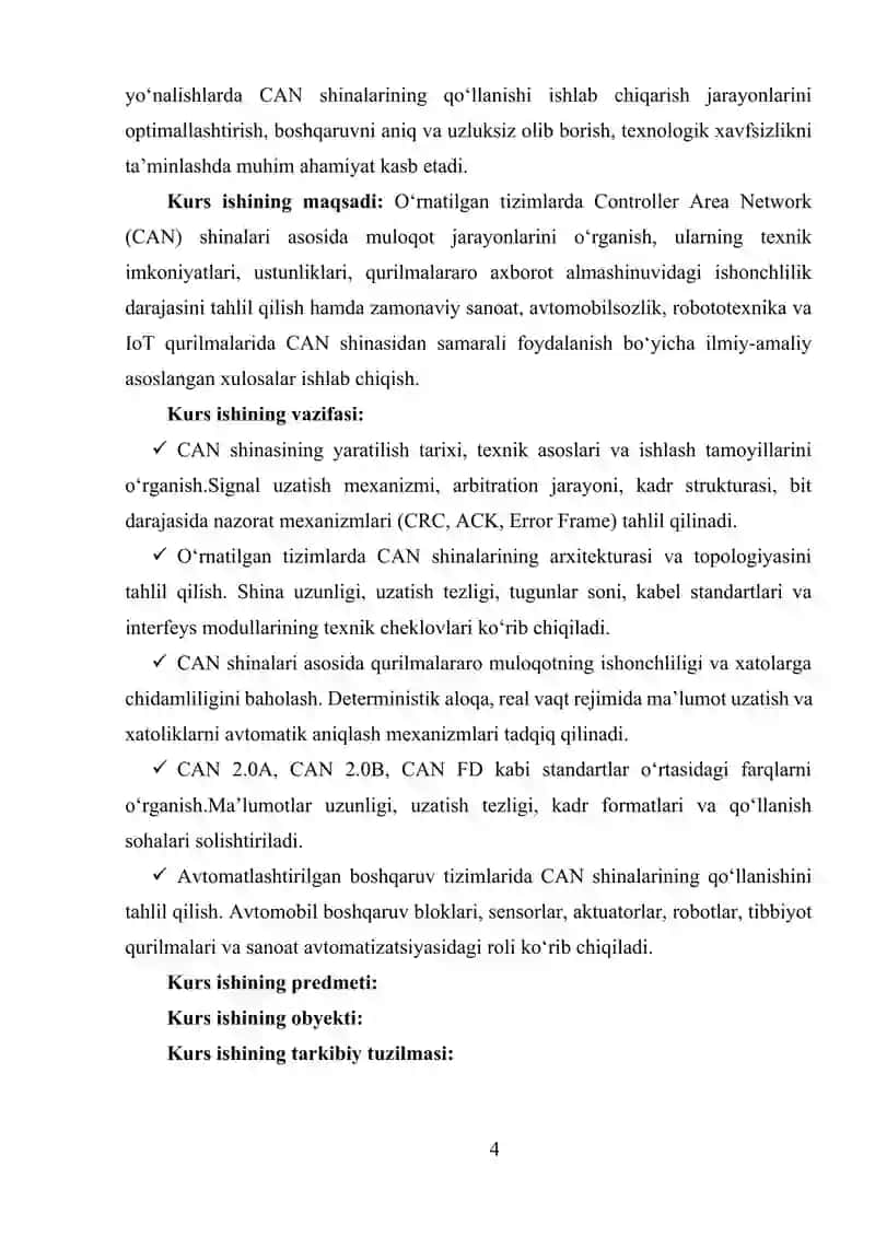 O‘RNATILGAN TIZIMLARDA CAN SHINALARI ASOSIDA MULOQOT 3