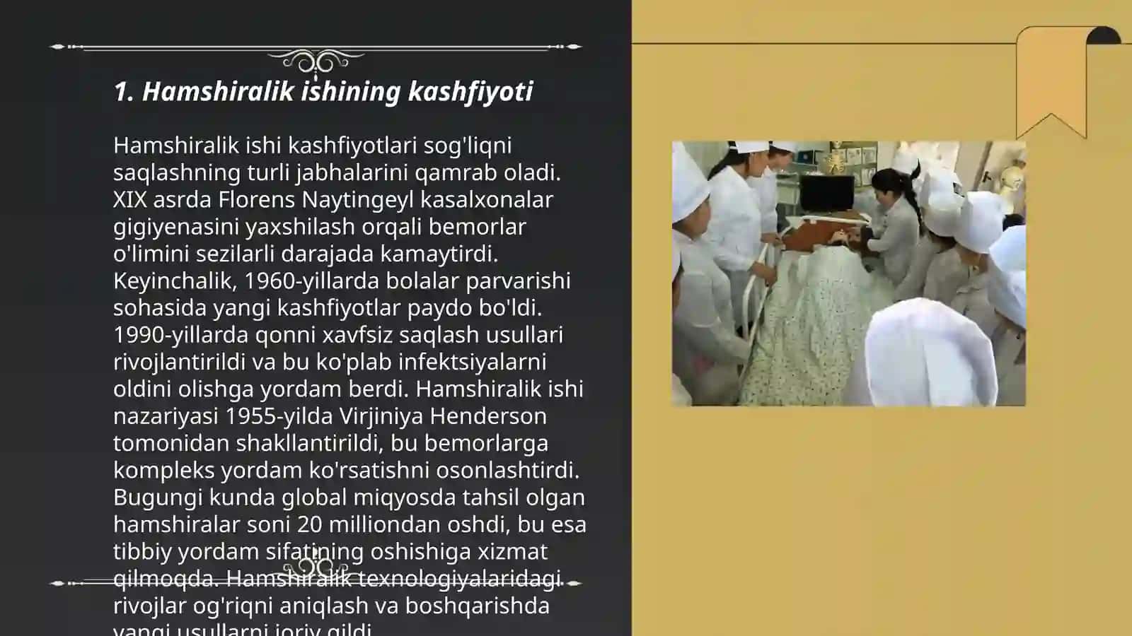 Hamshiralik ishi faniga kirish. Hamshiralik ishining tarixi va rivojlanishi 3