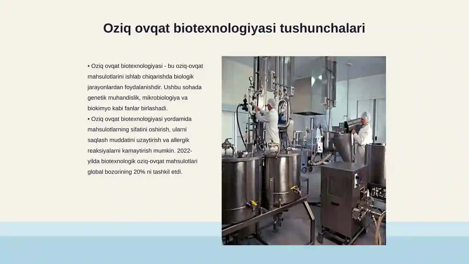 Oziq ovqat biotexnologiyasida xavfsizlik standartlarini ishlab chiqish va taklif berish 3
