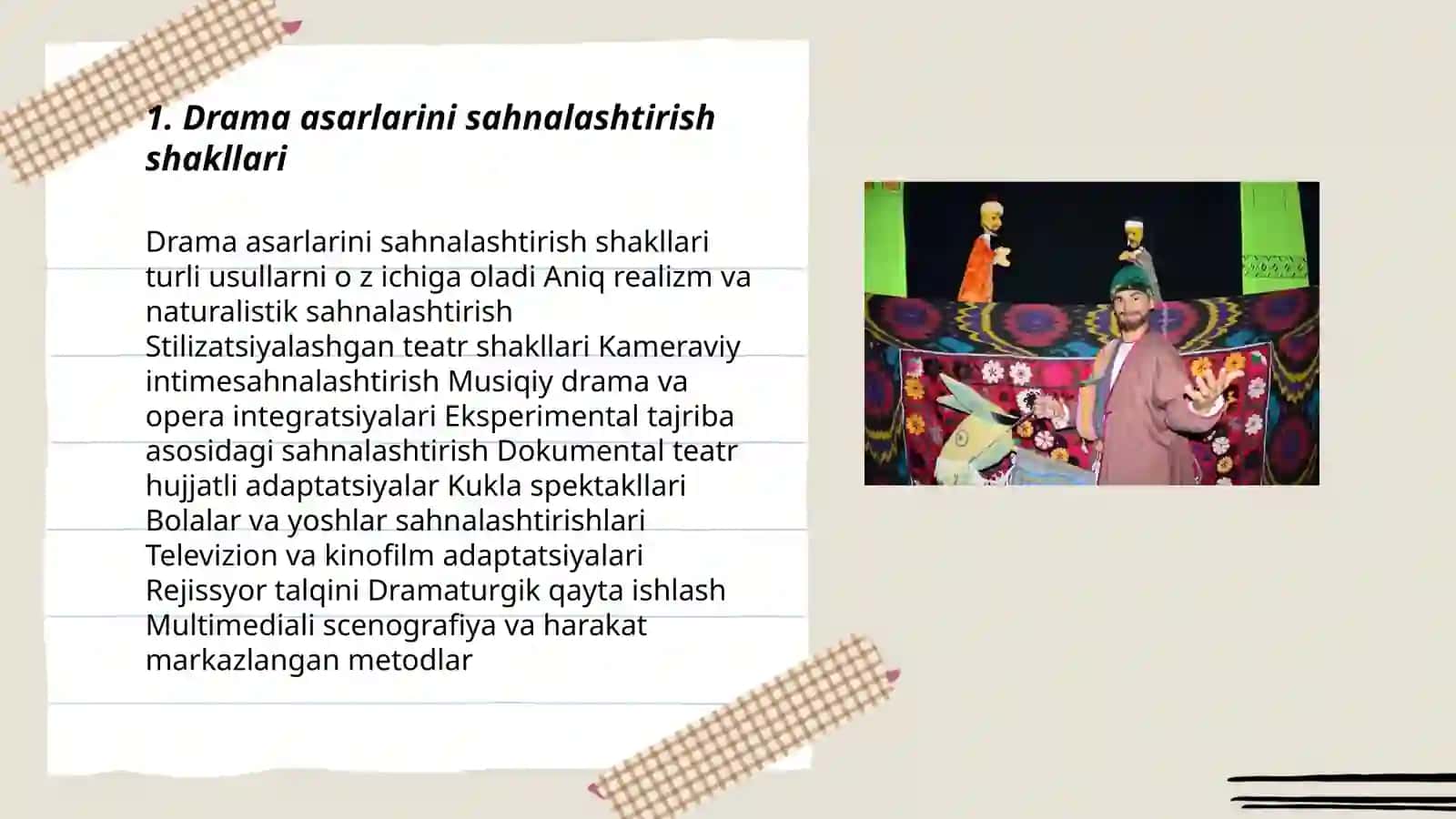 Teatr sahnalashtirish faoliyatining shakllari 3