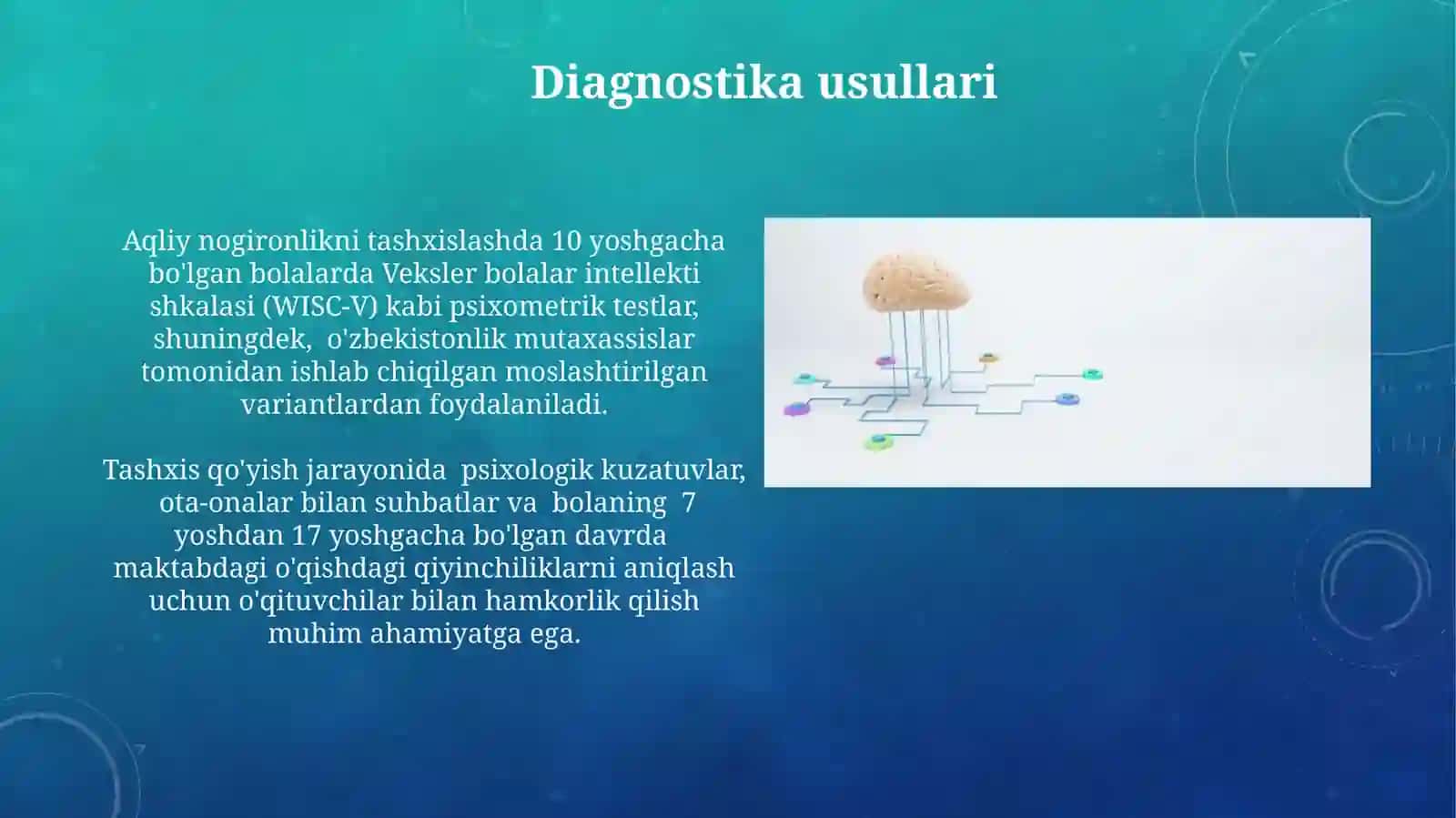 Veksler bolalar intellekti shkalasi (WISC-V) va psixometrik testlar 3