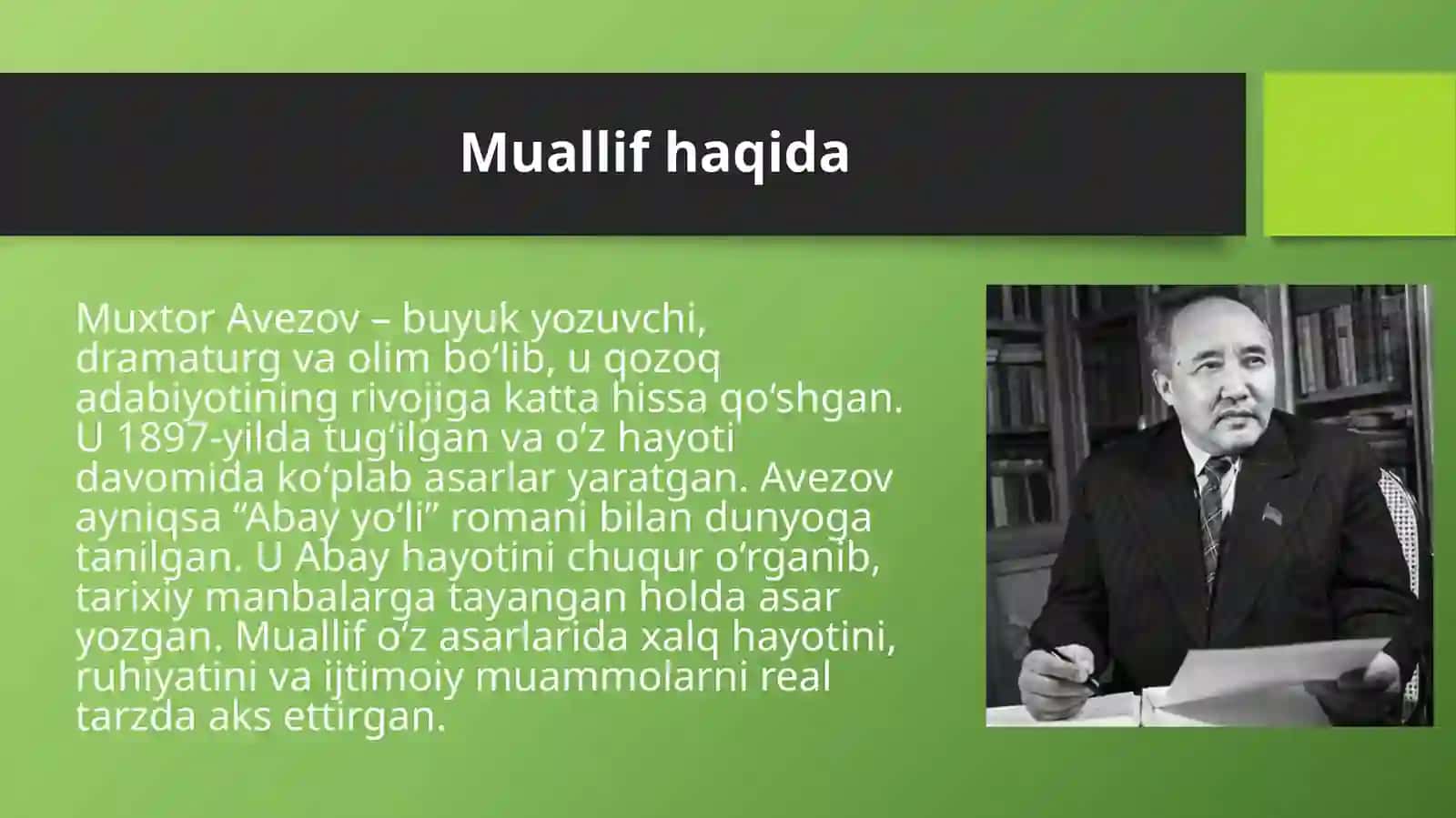 Muhtor Avezovning Abay yoʻli romani 3