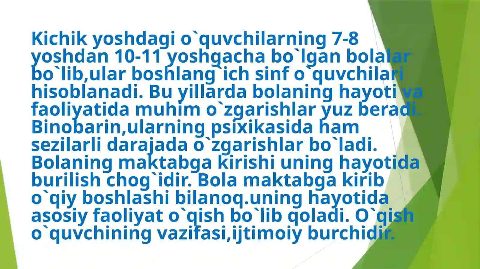 21-Mavzu:Kichikmaktabyoshidavridapsixikrivojlanishxususiyatlar 3