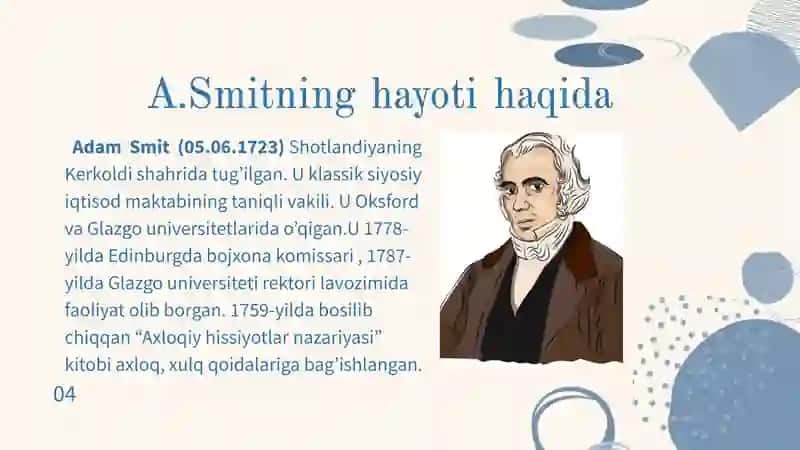 A.Smitning “Xalqlar boyligining va sabablari xususidagi tadqiqot” 3