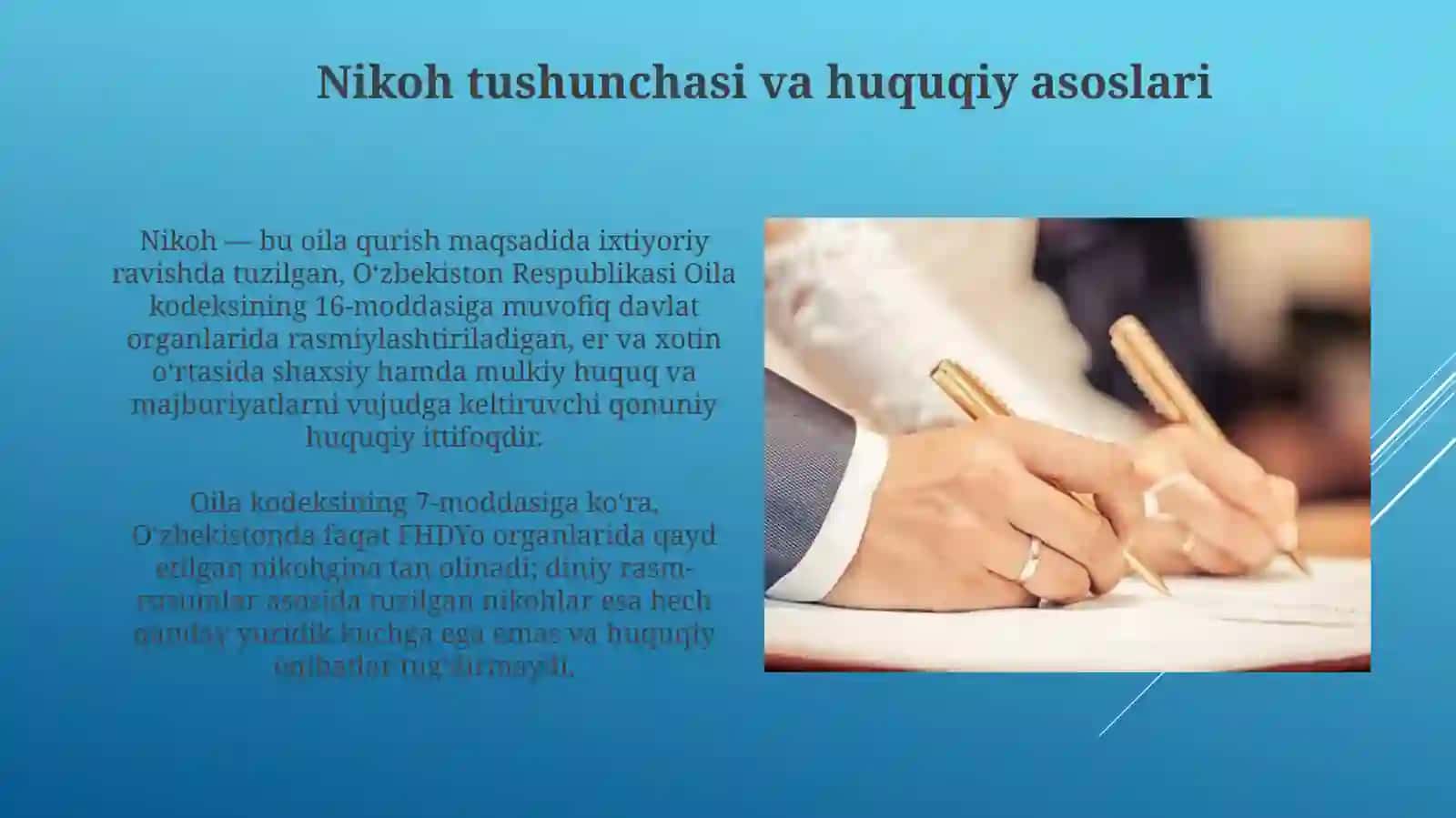 Nikoh Tuzish Tartibi va Shartlari 3
