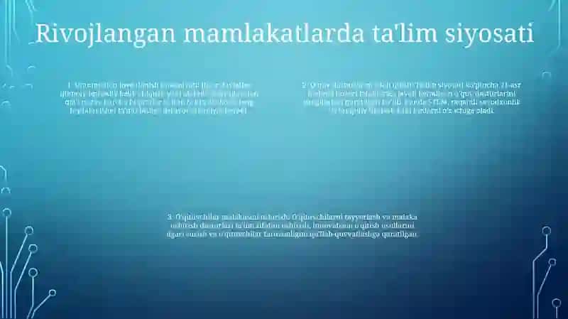 Rivojlangan Mamlakatlarda TaʼLim Tizimiga Oid Swod 3