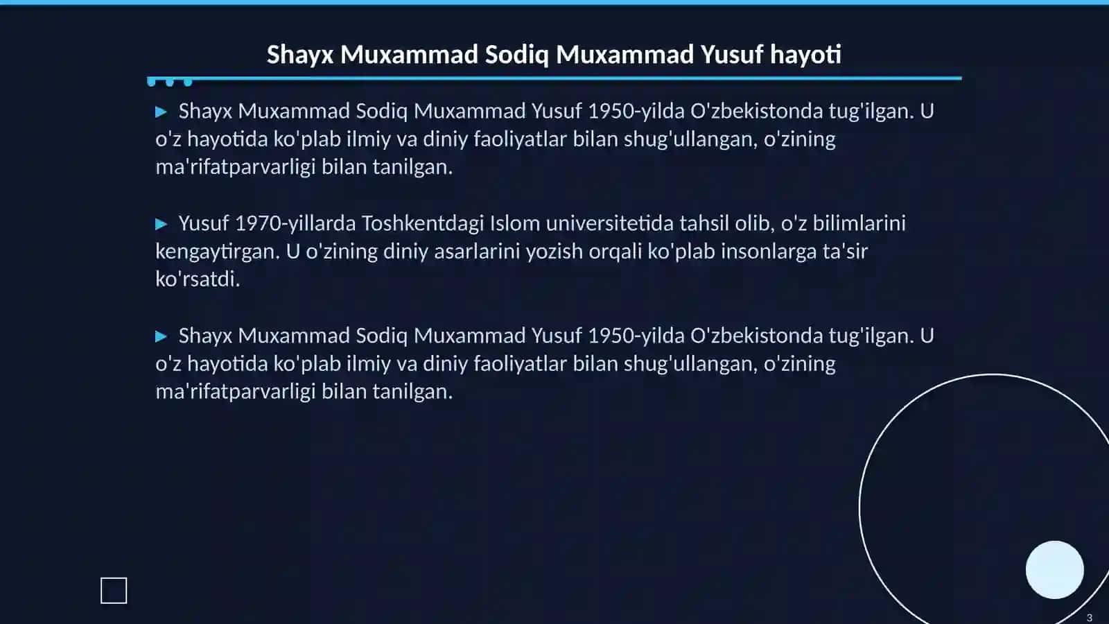 Shayx Muxammad Sodiq Muxammad Yusufning Baxtiyor oila kitobi asosida 3