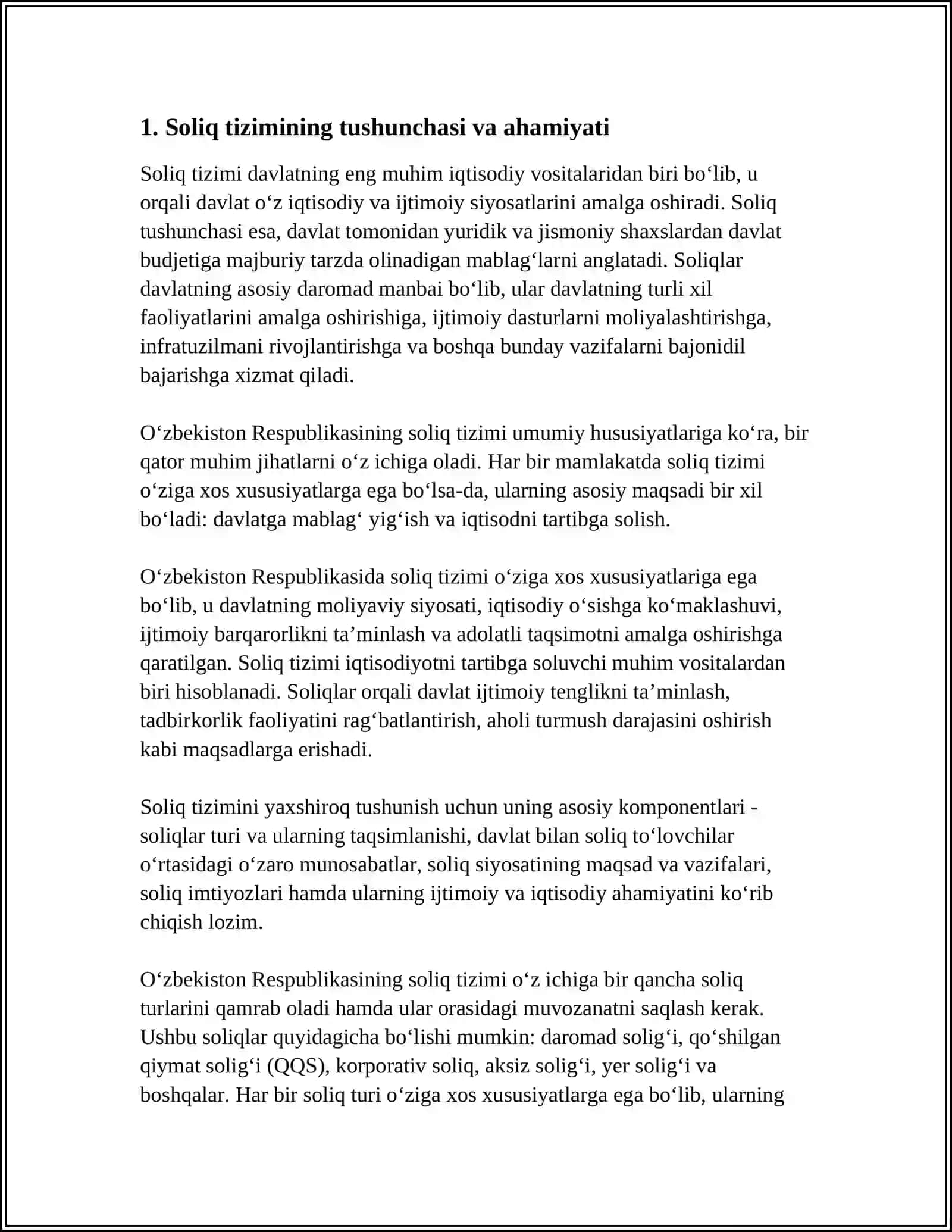 O'ZBEKISTON RESPUBLIKASINING SOLIQ TIZIMIGA UMUMIY TASNIF 3