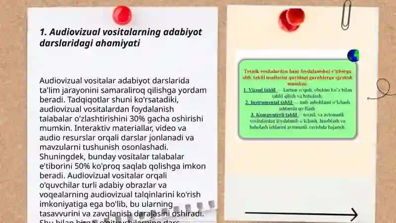 Adabiyot darslarida audiovizual va texnik vositalardan foydalanish 3